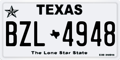 TX license plate BZL4948