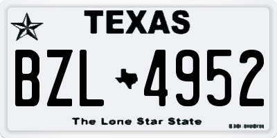 TX license plate BZL4952