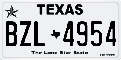 TX license plate BZL4954