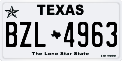 TX license plate BZL4963