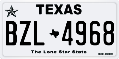 TX license plate BZL4968