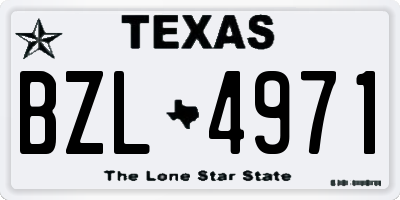 TX license plate BZL4971