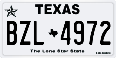 TX license plate BZL4972