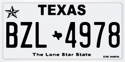 TX license plate BZL4978