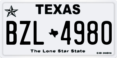 TX license plate BZL4980