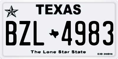TX license plate BZL4983