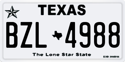TX license plate BZL4988