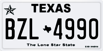 TX license plate BZL4990