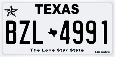 TX license plate BZL4991