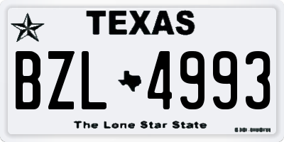 TX license plate BZL4993