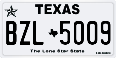 TX license plate BZL5009