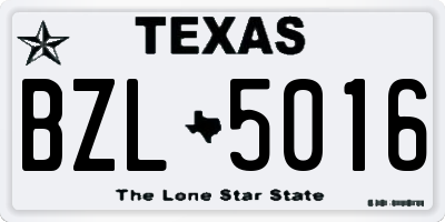 TX license plate BZL5016