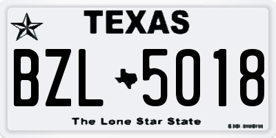 TX license plate BZL5018