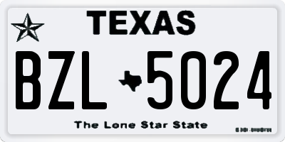 TX license plate BZL5024