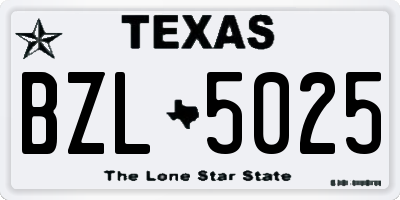 TX license plate BZL5025