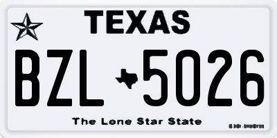 TX license plate BZL5026