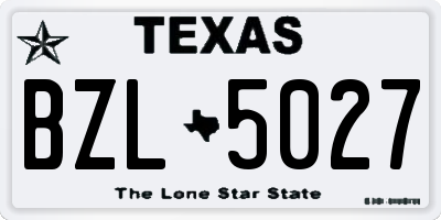 TX license plate BZL5027