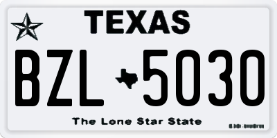 TX license plate BZL5030