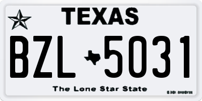 TX license plate BZL5031