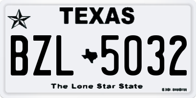 TX license plate BZL5032