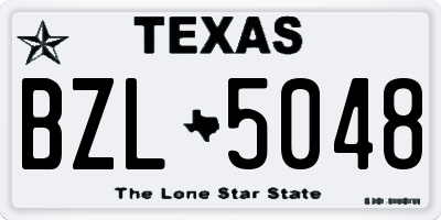 TX license plate BZL5048