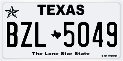 TX license plate BZL5049