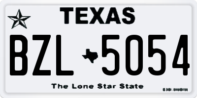 TX license plate BZL5054