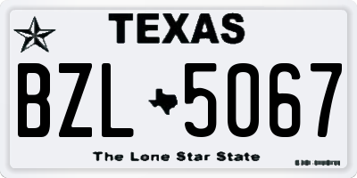 TX license plate BZL5067
