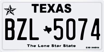 TX license plate BZL5074