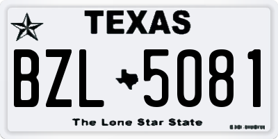 TX license plate BZL5081