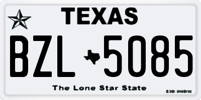 TX license plate BZL5085