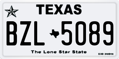 TX license plate BZL5089