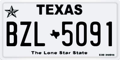 TX license plate BZL5091