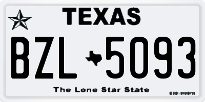 TX license plate BZL5093