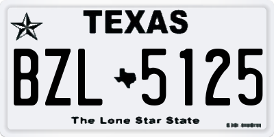 TX license plate BZL5125