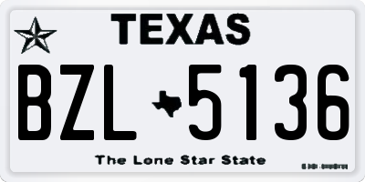 TX license plate BZL5136
