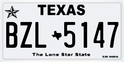 TX license plate BZL5147
