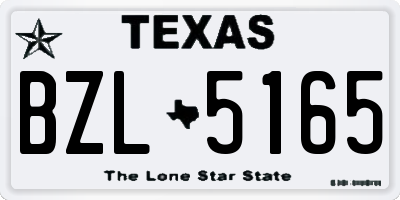 TX license plate BZL5165