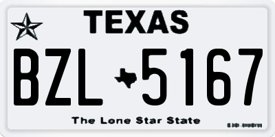 TX license plate BZL5167