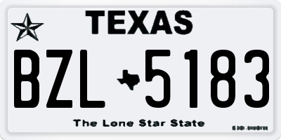 TX license plate BZL5183