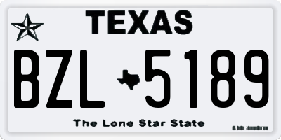 TX license plate BZL5189