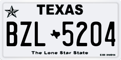 TX license plate BZL5204