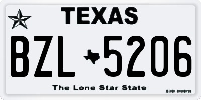 TX license plate BZL5206