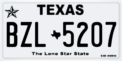 TX license plate BZL5207