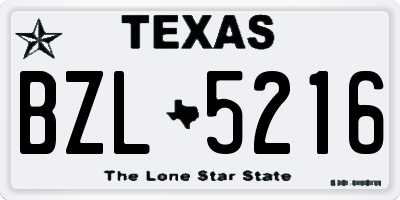 TX license plate BZL5216