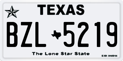 TX license plate BZL5219
