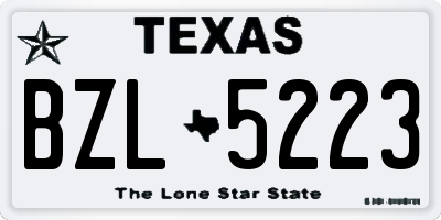 TX license plate BZL5223