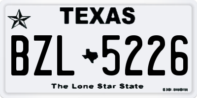 TX license plate BZL5226