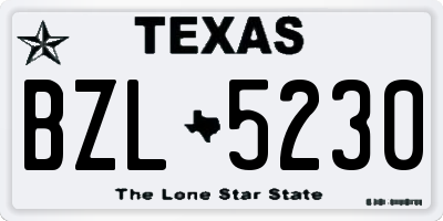 TX license plate BZL5230