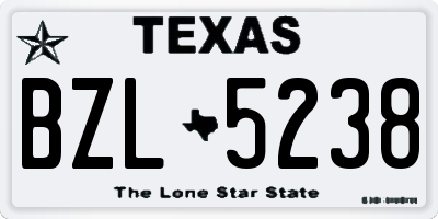 TX license plate BZL5238